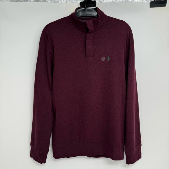 NWT Polo Ralph Lauren Classic Fit Men's S Cla Wine Quarter Button Pony